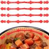 Romon 4 Set fibbie magnetiche in silicone, accessori per friggitrice ad aria, per carta pergamena, impedisce la fodera di carta di scorrimento, Versione Allungata, Forma di Pesce, Rosso