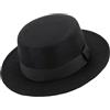 VASANA Cappello Fedora classico alla moda in misto lana, a tesa larga, piatto da chiesa derby cappello jazz cappello panama per feste di nozze talent show performance (nero), B, Taglia Unica