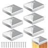 Sturiz 6 tappi per pali da 7 x 7 cm, tappi per pali di recinzione, tappi per pali di legno, tappi di copertura per pali in metallo, tappi per recinzioni quadrati, con viti