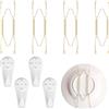 Watlikeup 4 ganci per piatti da parete, in acciaio inox, 15-20 cm, a forma di W, con 4 ganci, ganci a molla invisibili, per decorazioni artistiche antiche (dorato)