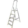 BAYERSYSTEM LADDER LEITER ÉCHELLE DRABIN Bayersystem BS-DA5 120 - Scala a 5 gradini, scala in alluminio, portata fino a 120 kg, altezza massima di lavoro 2,99 m, scala pieghevole con corrimano, piedini antiscivolo, per casa, colore: