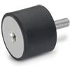 Ganter Normelemente 451-30-30-M8-ES-55 Tampone in gomma GN 451 | 1 pezzo, Nero, d1: 30 h1: 30 d2: M8x20