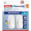 tesa 59781-00001-00 59781-00001-00 - Fasce di plastica bianca grande + strisce Powerstrips Waterproof fino a 2 kg, Not_Applicabile