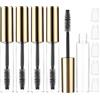 Telooco 5 Pezzi Tubo Mascara Vuoto 10 ml Flacone Mascara Ricaricabile con Bacchetta per Ciglia Bottiglia Contenitore Trasparente Tubo con Tappo Interno per Prevenire Perdite (Oro)