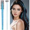 YTBYT 6 Pcs Extension Capelli Colorati con Clip 20,5 pollici Resistente al Calore Glitter Sintetici Estensioni Capelli Fairy Hair Accessori per Hair Styling Regalo di Festa (Blu cielo)