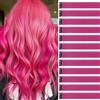 jooceebaby Extension Capelli Colorati Con Clip Rosa rosso 12 pezzi 22 pollici Lungo Dritto Sintetiche Resistenti al Calore per Bambini Ragazze Donne Festival Feste Halloween Cosplay