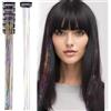 YTBYT 6 Pcs Extension Capelli Colorati con Clip 20,5 pollici Resistente al Calore Glitter Sintetici Estensioni Capelli Fairy Hair Accessori per Hair Styling Regalo di Festa (Mix Colore)