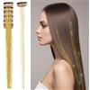 YTBYT 6 Pcs Extension Capelli Colorati con Clip 20,5 pollici Resistente al Calore Glitter Sintetici Estensioni Capelli Fairy Hair Accessori per Hair Styling Regalo di Festa (Oro)