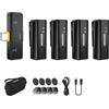 NEEWER KM23C AI Microfono Lavalier Wireless Compatibile con iPhone Android Tablet PC, Omnidirezionale 48K/24Bit 20-20KHZ Cancellazione Rumore AI Muto Portata 70m Batteria Totale 32h (1x RX +4x TX)