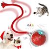 Mokeum Palla interattiva per cani, ricaricabile, giocattolo per gatti, con luce LED, durevole, ad alto rimbalzo, in gomma, per gattini, cuccioli (rosso)