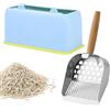 Alyxen Paletta Raccogli Gatto Lettiera Con Supporto,Palettas Per Lettiera Gatto,Setacciatura Rapida, Paletta Per Gatti In Acciaio Inox,Manico In Legno, Grande E Robusta