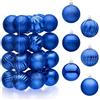 Joiedomi Set di 24 palline di Natale blu da 6 cm, infrangibili, decorazioni natalizie da appendere, decorazioni per albero di Natale, ghirlande, feste