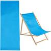 GORGECRAFT Tela di Ricambio per Poltrona Da Spiaggia In Cotone, 1130 x 432 mm, Tessuto Blu, per Poltrona Reclinabile, per Relax In Spiaggia, Cortile