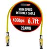 LINKUP - [Certificato GHMT e DSX8000 Cavo Connettore Ethernet Cat8 S/FTP 22AWG Cavo Solido Doppia Schermatura┃2000MHz 2GHz 40Gbit/s┃5ªGen di Rete LAN Ethernet 40G Cavi di Struttura┃Giallo┃2m (6.7ft)