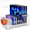 DeBangsi Charging Station USB C for Multiple Devices Fast, stazione di ricarica da 100 W con supporto per orologio e 10 cavi, 10 hub USB, caricatore per più iphone/Samsung, tablet e altri dispositivi USB