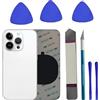 LiXiongBao Sostituzione del coperchio del vetro posteriore 15 Pro Max per iPhone 15 Pro Max Sostituzione del vetro posteriore posteriore da 6,7 '' con kit di strumenti di riparazione (Bianco)