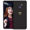 POUHYE Cover per Samsung Galaxy Note 9 Custodia Originale, Gomma Gel di Silicone Liquida Cover con Protezione Fotocamera, Morbida Sottile e Antiurto AntiGraffio Case con Motivo a Amore Cuore Nero