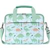 Dadanism Borsa per Tablet per Bambini, Borsetta per Tablet da 10-12,5 Pollici con Manico e Tracolla per Fire HD 8 Kids Pro, Fire 7, iPad Mini 7/6, Galaxy Tab A9 8.7, Dinosauro Verde