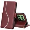 laddutoi Cover per Motorola Edge 60/Edge 60 Fusion 5G, Custodia Flip Case in Pelle PU [Slot Carte] [Supporto Stand] [Magnetica], Libro Portafoglio Custodia per Motorola Edge 60/60 Fusion, Vino Rosso