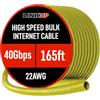LINKUP - Cavo Ethernet Cat8 S/FTP 22AWG Cavo Solido Rivestito┃2000MHz (2GHz) fino a 40Gbit/s┃Future 5ª-Gen di Rete LAN Ethernet 40G Cavi di Struttura┃Giallo┃50 Metri Bulk (Connettore Richiesto)