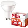 PILA Pack da 6 lampadine LED GU10 ad alto flusso, 7W (= 80W), luce bianca neutra (4000K), 720 lumen, angolo di illuminazione di 120º, non dimmerabile, CRI80, durata 15.000 ore