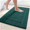 Homaxy Tappeto da bagno in microfibra antiscivolo, lavabile, morbido, assorbe l'acqua, per bagno, 60 x 90 cm, verde scuro