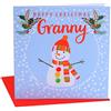 Claire Giles XP138Pupazzo di neve nonna Happy Christmas Card, blu