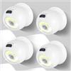 ZONJIE Luci per esterni con sensore di movimento, confezione da 4 pezzi, funzionamento a batteria, wireless, con rilevatore di movimento, luce di sicurezza auto on off, per esterni, interni, portico, scale