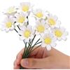 FANLUTYIN Ceramic Flower Bouquet Set of 10 Handmade Ceramic Roses Simulated Flowers Floral Decorations, Creative Gifts for Flora Home Decor (White Daisies, 10 Inch (Pack of 10))
