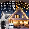 Circlio Luci Natale da Esterno Cascata, Luci Natale Balcone Esterno Bianco Caldo e Freddo, Tenda Luci Natale con APP e Telecomando, 17 Modalità, 4 Luminosità, Timer, Decorazioni Natalizie (600L-15M,C/F)