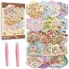 HecticCore 20 Set Adesivi 3D per Scena in Miniatura, Libro DIY Sticker Scene Casa, Scene Carine Café Libreria Parco, Adesivi Fai da Te per Adulti e Principianti con Pinzette, Sticker Therapy Antistress Creativa