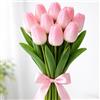 MQIAN 10 Pezzi Tulipani Artificiali, Fiori Artificiali, Fiori Decorativi per Camera di Nozze, Matrimoni, San Valentino, Festa della Mamma, Pasqua (Rosa)