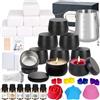 Aottom Kit per Fabbricazione Candele, Kit per Natale Produzione di 9-Candele per Principianti, DIY Set Regalo con Pentola per Versare,Stoppini,Adesivi,Cucchiai per Mescolare,6 Oli Essenziali,480g Cera Soia