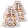 CUIDAKJ 2 Pezzi Sacchetto Portapane, Ssacchetto del Pane in Cotone e Lino, Sacchetti Riutilizzabili per il Pane, Tasche con Coulisse in Cotone e Lino Anche per Frutta e Verdura (31 x 38 cm)