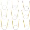 YXHZVON 9 Coppie Ferri da Maglia Circolari Bamboo 60cm, Ferri da Maglia a Doppia Punta, Set di Ferri da Maglia Circolari bambù per Principianti e Professionisti（2,5/3,5/4,5/5,5/6/7/8/9/10mm）