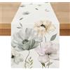 Brylleii Runner da Tavola Moderno Floreale Primavera 40 x 100 cm Rustico Runner da Tavolo Lino Lavabile Estivo Centro Tavola Letto Decorazioni Elegante Tovaglia per Soggiorno Sala da Pranzo Cucina