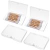 Tyqour 4 scatole di plastica piccole 10 x 7 x 1,8 cm, mini contenitori con coperchio, mini scatola rettangolare trasparente, organizer da viaggio per raccogliere perline, gioielli, biglietti, bottoni