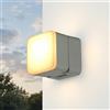 Licht-Erlebnisse Lampada da parete a LED per esterni in alluminio IP44 antracite bianco quadrata L: 9 cm piccola 3000 K 750 lm Moderna lampada da parete per esterni balcone ingresso applique da esterno