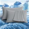 Luxear Federa per Cuscino Federa Copricuscino Elastica 40x80cm Federe Rinfrescanti Fodere per Cuscini per Capelli E Pelle, Set di 2 Fibra di Raffreddamento Giapponese Arc-Chill Q-Max>0,5, Grigio