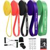 DT CHERYL Set di fasce elastiche per trazioni, fasce di resistenza per allenamento, con manici, per uomini e donne, fitness, esercizi per stretching e allenamento muscolare (Multicolor 5-125 LBS, Pack of 5)