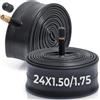 MetersGod 2 camere d'aria per bici di alta qualità, 24 x 1,50/1,75, compatibili con pneumatici da 24 x 1,50 a 1,75 pollici, con valvola Schrader da 32 mm, gomma butilica, utilizzati per mountain bike