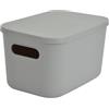 Homéa, Scatola con coperchio in plastica, 4,5 l, 25 x 17,5 x h,14,5 cm, colore: Grigio