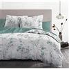 Home Linge Passion | Copripiumino - 3 pezzi | 100% cotone - 57 fili | 2 persone - 240 x 260 cm |Pompadour Verde eucalipto