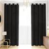 PETTI Artigiani Italiani - Tende Velluto a Pannelli per Interno con Anelli 2 Pezzi 140x280cm, Tenda Velluto Camera da Letto e Soggiorno Oscuranti Isolanti e Moderne, Nero, 100% Made in Italy