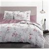 Home Linge Passion | Copripiumino - 2 pezzi, 100% cotone, 57 fili, 1 persona, 140 x 200 cm, pompadour rosa bianco sporco e rosa