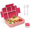 Carehabi Porta Pranzo 6 Scomparti, Schiscetta Pranzo Ermetica con Posate & Porta Salsa, Lunch Box per Lavoro, Viaggi & Microonde - Senza BPA, Lavastoviglie