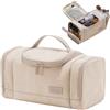 Outplea Borsa da Toilette per Donna, Piccola Beauty Case da Viaggio con Manico, Impermeabile Organizer Portatile per Accessori da Cosmetica Toilettes Viaggio, Rosa