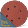 Powertec 45206 a/o Hook and loop 6 hole Disc, 15,2 cm, grana 60, 25 PK