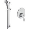 Ideal Standard B9508AA Idealrain M3 SMART asta doccia, doccetta a 3 funzioni con diametro 10 cm con sistema anticalcare, cromato & A7184AA Alpha Miscelatore incasso doccia, completo, cromato
