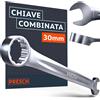 PRESCH Chiave combinata 30mm - Chiave di precisione e ultra robusta - Inclinazione a 15° per lavori in spazi ristretti